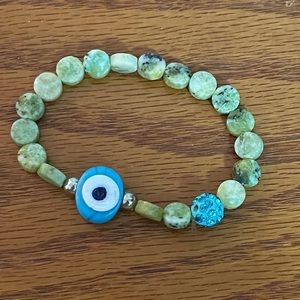 Evil Eye 🧿 and Green Jade Stones